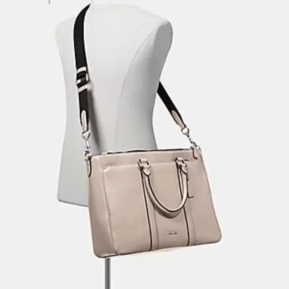 Authentic COACH F71695 METROPOLITAN BAG IN CROSSGRAIN LEATHER, ASH